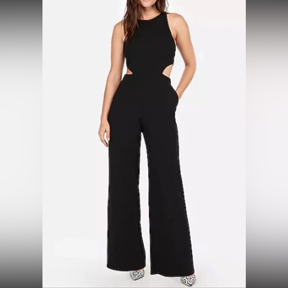 Express black side cutout jumpsuit. XS